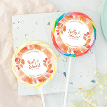Load image into Gallery viewer, Autumn Leaves Wedding Favour Giant Lollipops