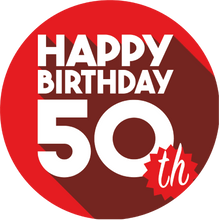 Load image into Gallery viewer, Bold 50th Red Lollipop