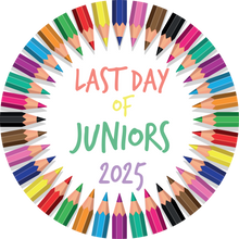 Load image into Gallery viewer, Colourful Pencils Last Day Of Juniors Giant Lollipop