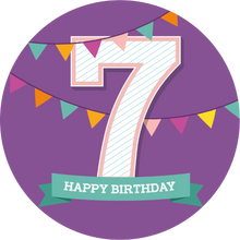 Load image into Gallery viewer, Dark Purple 7th Birthday Lollipop