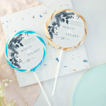 Load image into Gallery viewer, Frosty Foliage Wedding Favour Giant Lollipops