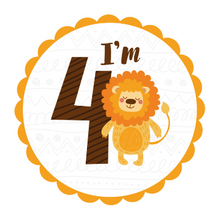 Load image into Gallery viewer, I'm 4 Birthday Lion Lollipop