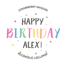 Load image into Gallery viewer, Personalised Sprinkles Happy Birthday Lollipop