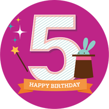 Load image into Gallery viewer, Purple 5th Birthday Lollipop