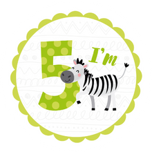 Load image into Gallery viewer, I'm 5 Birthday Zebra Lollipop