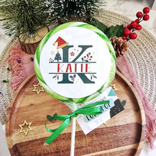 Load image into Gallery viewer, Personalised Christmas Initial Table Favour Lollipop