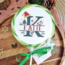 Load image into Gallery viewer, Personalised Christmas Initial Table Favour Lollipop