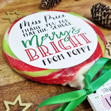 Load image into Gallery viewer, Personalised Teacher Thank You For Being Merry & Bright Lollipop