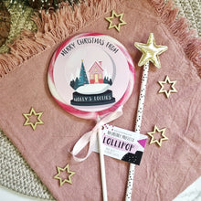Load image into Gallery viewer, Personalised Company Merry Christmas Snowglobe Lollipop