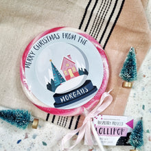 Load image into Gallery viewer, Personalised Family Merry Christmas Snowglobe Lollipop