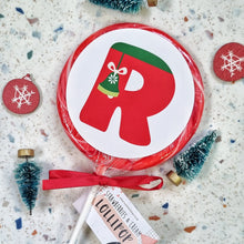 Load image into Gallery viewer, Personalised Colourful Initial Table Favour Lollipop