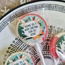 Load image into Gallery viewer, Personalised 'Merry Christmas From The' Green Fireplace Small Lollipops