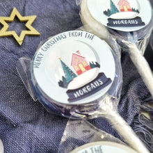 Load image into Gallery viewer, Personalised 'Merry Christmas From The' Snow Globe Small Lollipops