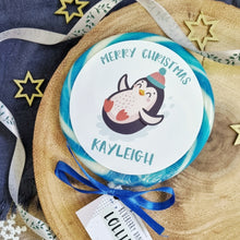Load image into Gallery viewer, Personalised Penguin Merry Christmas Lollipop