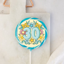 Load image into Gallery viewer, 30th Birthday Yellow Floral Lollipop