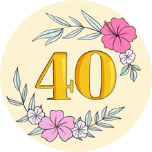 Load image into Gallery viewer, 40th Birthday Yellow Floral Lollipop