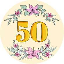 Load image into Gallery viewer, 50th Birthday Yellow Floral Lollipop