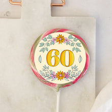 Load image into Gallery viewer, 60th Birthday Yellow Floral Lollipop