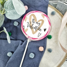 Load image into Gallery viewer, Be My Valentine Gold & Black Lollipop
