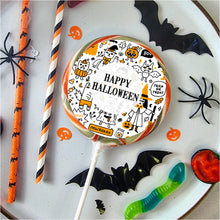Load image into Gallery viewer, Black and Orange Happy Halloween Lollipop