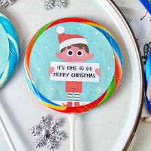 Load image into Gallery viewer, Time To Go Christmas Elf Departure Lollipop