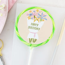 Load image into Gallery viewer, Bunch Of Flowers Birthday Lollipop - Suck It & Say