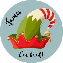 Load image into Gallery viewer, Personalised Elf I'm Back Hat Lollipop