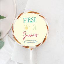 Load image into Gallery viewer, Yellow First Day Of Juniors Giant Lollipop