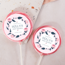 Load image into Gallery viewer, Personalised Floral Wreath Giant Baby Shower Lollipops