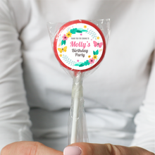 Load image into Gallery viewer, Personalised Floral Butterfly Thank You for Coming Lollipops