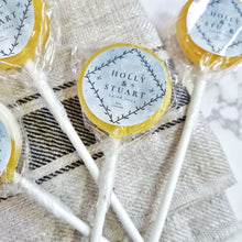 Load image into Gallery viewer, Green Watercolour Wedding Favour Lollipops