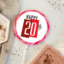 Load image into Gallery viewer, Happy 20th Birthday Colour Block Lollipop