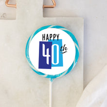 Load image into Gallery viewer, Happy 40th Birthday Colour Block Lollipop