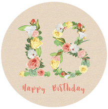 Load image into Gallery viewer, Eighteen 18 Bright Floral Numbers Birthday Lollipop - Suck It & Say