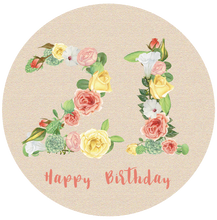 Load image into Gallery viewer, Twenty One 21 Bright Floral Numbers Birthday Lollipop - Suck It & Say