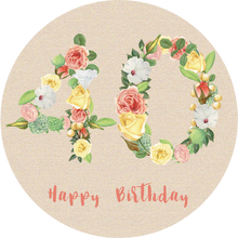 Load image into Gallery viewer, Fourty 40 Bright Floral Numbers Birthday Lollipop - Suck It & Say