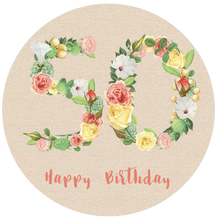Load image into Gallery viewer, Fifty 50 Bright Floral Numbers Birthday Lollipop - Suck It & Say