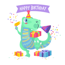 Load image into Gallery viewer, Dinosaur Happy Birthday Lollipop - Suck It & Say