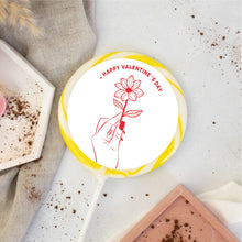 Load image into Gallery viewer, Hand Holding Flower Valentine's Lollipop - Suck It & Say