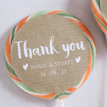Load image into Gallery viewer, Kraft Style Thank You Gift Wedding Favour Giant Lollipops