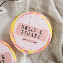 Load image into Gallery viewer, Heart Confetti Wedding Favour Giant Lollipops