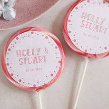 Load image into Gallery viewer, Polka Dot Wedding Favour Giant Lollipops
