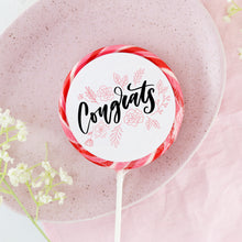 Load image into Gallery viewer, Congrats Pink Leaves Lollipop - Suck It & Say