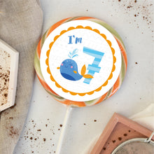 Load image into Gallery viewer, I'm 7 Birthday Whale Lollipop