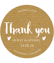 Load image into Gallery viewer, Kraft Style Thank You Gift Wedding Favour Giant Lollipops
