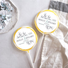 Load image into Gallery viewer, Leaf Monogram Wedding Favour Giant Lollipops