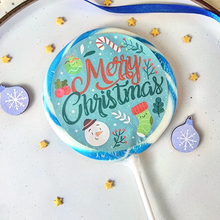 Load image into Gallery viewer, Merry Christmas Teal Lollipop