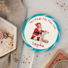 Load image into Gallery viewer, Personalised Santa You Made the Nice List Lollipop