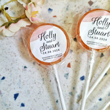 Load image into Gallery viewer, Pink Watercolour Wedding Favour Lollipops