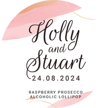 Load image into Gallery viewer, Pink Watercolour Wedding Favour Giant Lollipops